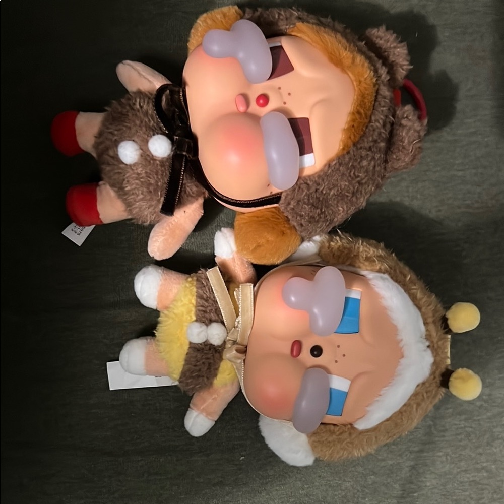 Pop Mart Cry Baby Plush Dolls - Brown and Yellow